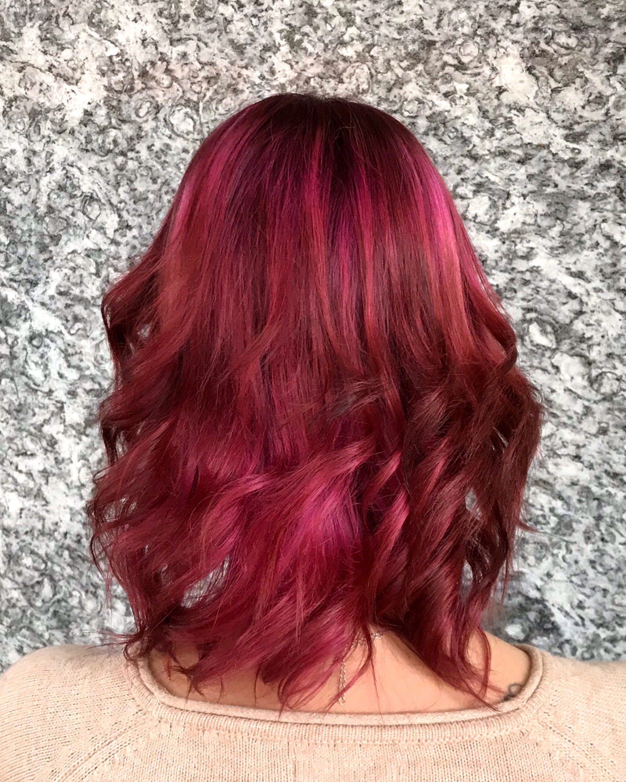 Haare Selber Färben Beispiel Kundenbild Aubergine Pink